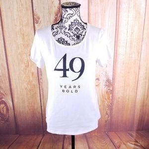 Chico's White "49 Years Bold" T-Shirt Size 0 (S)